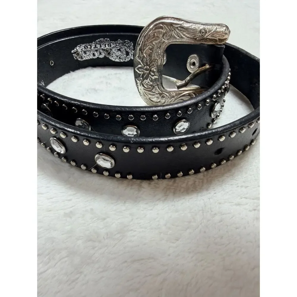 Nocona Belt Co Mens Brown Leather Tooled 1.5 Inch Strap Modern Craft Western Her